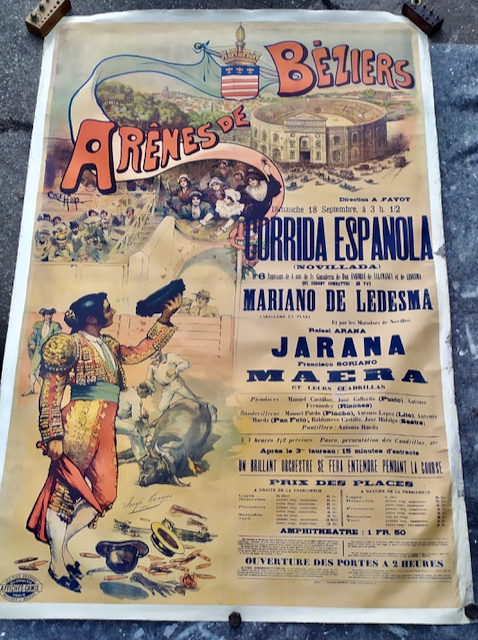 affiche corrida beziers affiche ancienne tauromachie beziers
