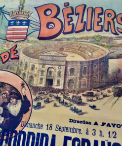 tauromachie arnes de beziers affiche ancienne