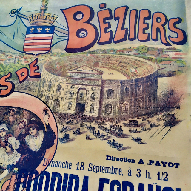 corrida arenes de beziers tauromachie arnes de beziers affiche ancienne