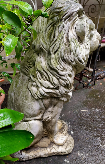 statue exterieur lion lion en ciment