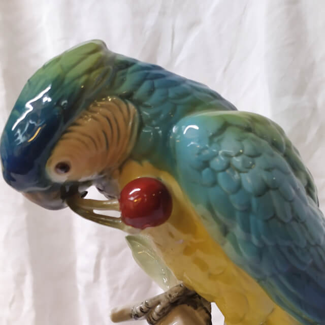 porcelaine ancienne perroquet aux cerises XIXe