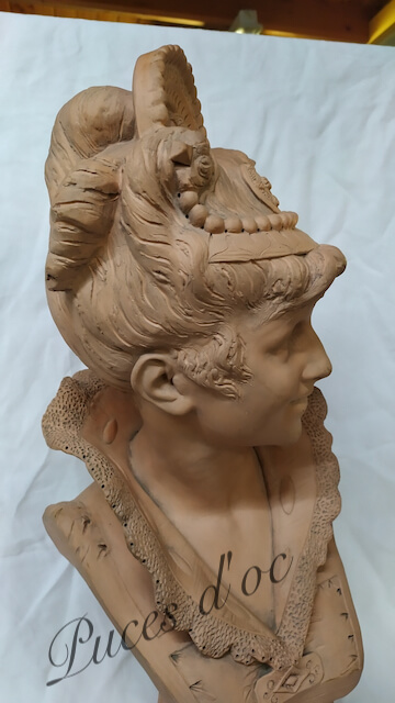 sculpture lavergne buste terre cuite lavergne