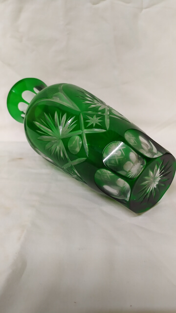 vase cristal taillé vase vert cristal