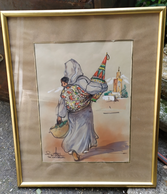 tableau orientaliste gouache orientaliste paul neri