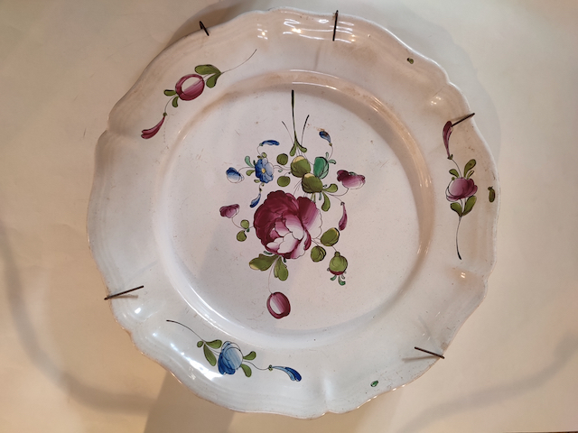 faience ancienne plat faience decors fleuris